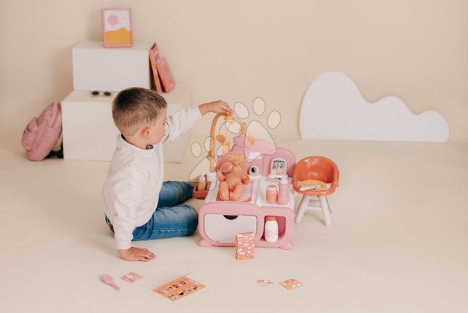 Puppenhäuser - Elektronisches Puppenhaus Cocoon Nursery Soft Baby Nurse Smoby - 11