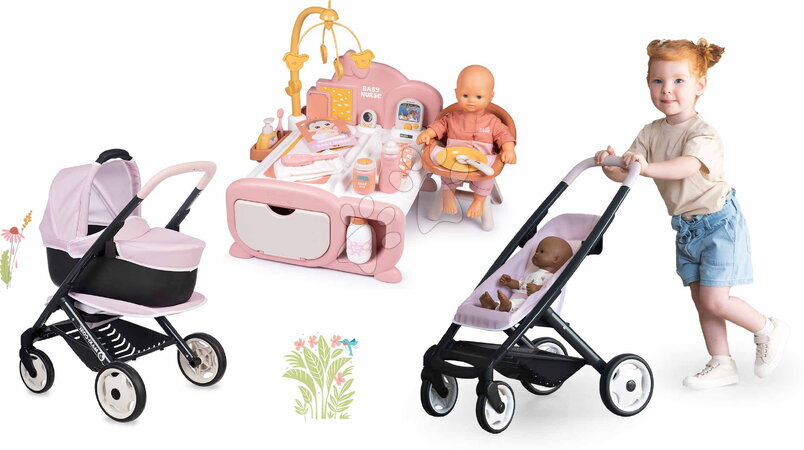 Babacenter | Oldal 2 - Szett elektronikus babacenter mély babakocsival Cocoon Nursery Soft Baby Nurse Smoby