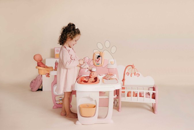 Puppenhäuser - Dreiflügeliges Puppenhaus Large Doll's Play Center Soft Baby Nurse Smoby - 3