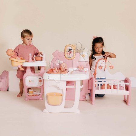 Puppenhäuser - Dreiflügeliges Puppenhaus Large Doll's Play Center Soft Baby Nurse Smoby - 6