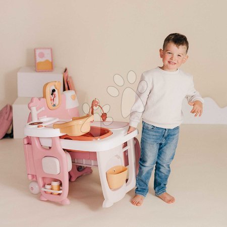 Puppenhäuser - Dreiflügeliges Puppenhaus Large Doll's Play Center Soft Baby Nurse Smoby - 8