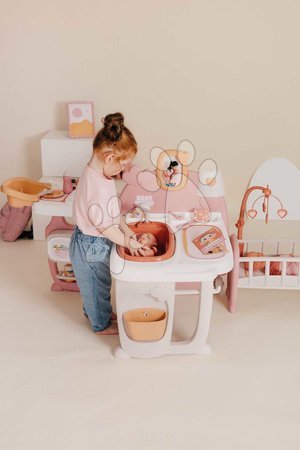 Puppenhäuser - Dreiflügeliges Puppenhaus Large Doll's Play Center Soft Baby Nurse Smoby - 9