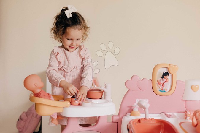 Puppenhäuser - Dreiflügeliges Puppenhaus Large Doll's Play Center Soft Baby Nurse Smoby - 12