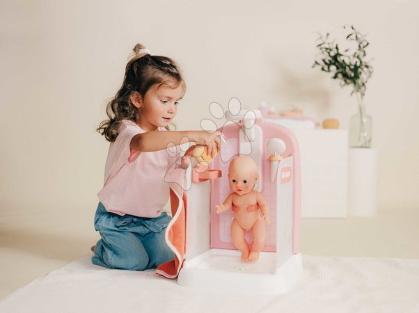 Puppenzubehör - Badezimmer mit funktionierender Dusche für Puppen Shower Soft Baby Nurse Smoby - 4