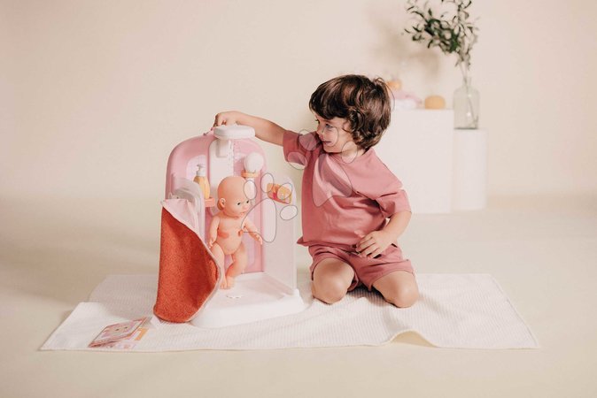 Puppenzubehör - Badezimmer mit funktionierender Dusche für Puppen Shower Soft Baby Nurse Smoby - 12