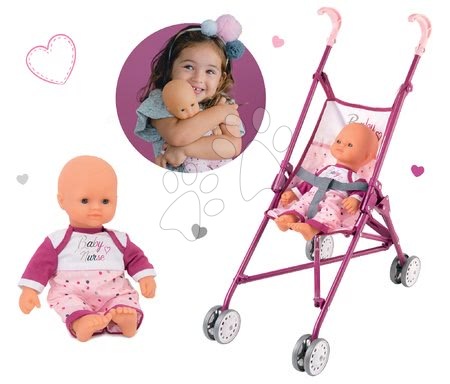 Baby Nurse - Zestaw wózek spacerowy dla lalki Violette Baby Nurse Smoby z lalką (uchwyt 58 cm)
