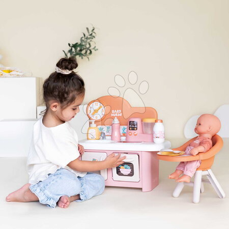 Puppenhäuser - Küchenzeile mit Essstuhl für Baby Baby Nurse Kitchen & High Chair Smoby - 6