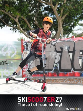 Trotinete - Trotinetă SkiScooter schiatul pe şosea smarTrike Z7 Red roşu-negru de la 7 ani_1