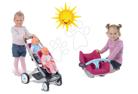 Kinderwagen für Puppe ab 18 Monaten - Set Kinderwagen für zwei Puppen Maxi Cosi & Quinny Smoby - 12