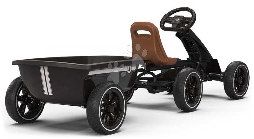 Dětská vozidla - Motokára na šlapání s přívěsem Go Kart Foxy Espresso Black Exit Toys_1