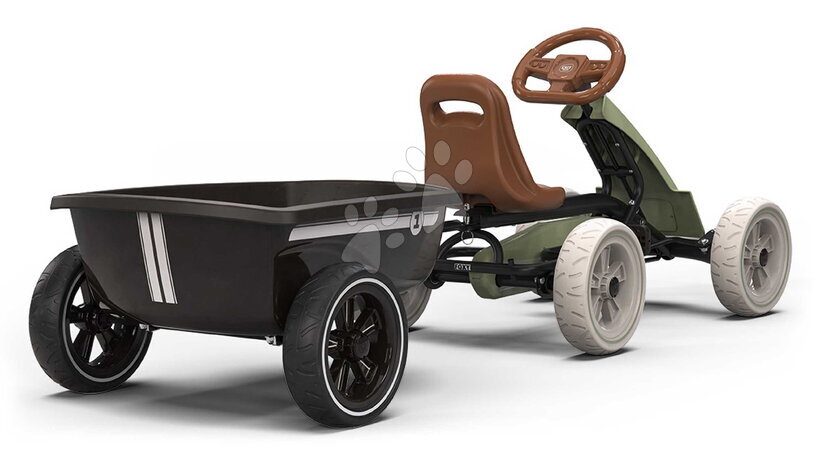 Dětská vozidla - Motokára na šlapání s přívěsem Go Kart Foxy Retro Green Exit Toys_1