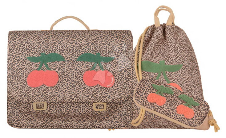 Iskolai kellékek - Set školská aktovka It Bag Midi Leopard Cherry Jeune Premier