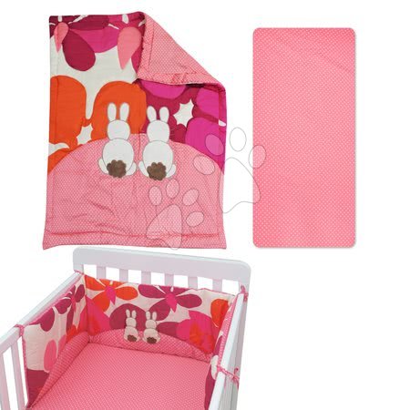 toTs - Babaágynemű garnitúra Joy toTs-smarTrike nyuszis takaró, lepedő és fejvédő 100% pamut szatén rózsaszín_1