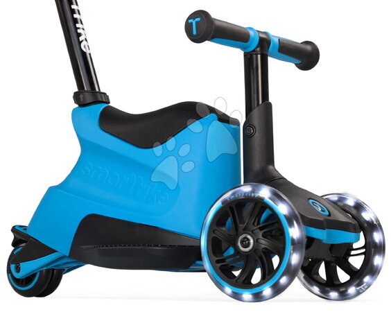 Odrážadlá od 12 mesiacov - Odrážadlo a kolobežka 2v1 trojkolesová s LED kolesami Xtend Scooter Ride-on Blue smarTrike - 8