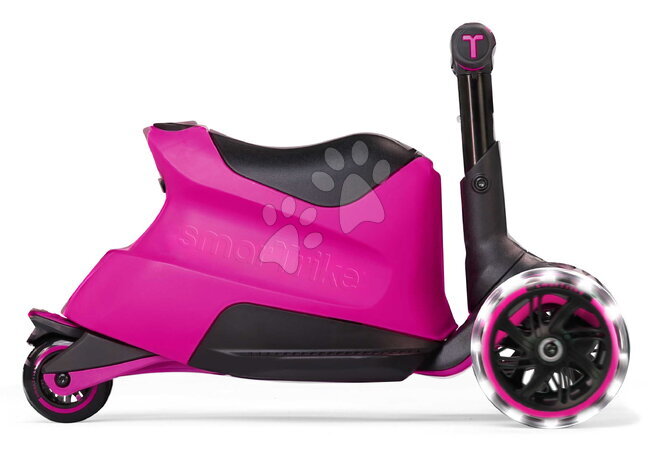 Odrážadlá od 12 mesiacov - Odrážadlo a kolobežka 2v1 trojkolesová s LED kolesami Xtend Scooter Ride-on Pink smarTrike - 4