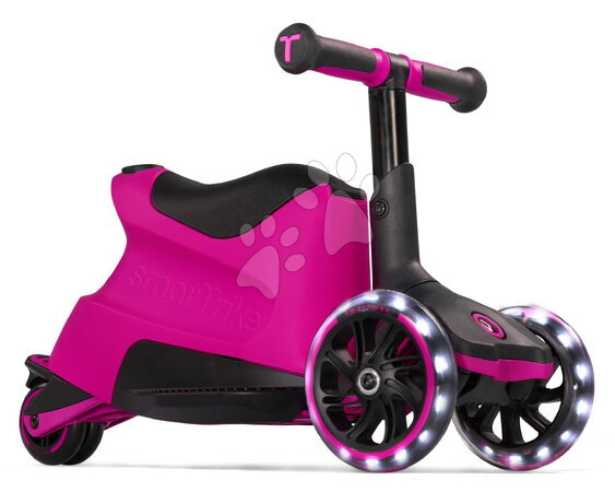 Odrážadlá od 12 mesiacov - Odrážadlo a kolobežka 2v1 trojkolesová s LED kolesami Xtend Scooter Ride-on Pink smarTrike - 5