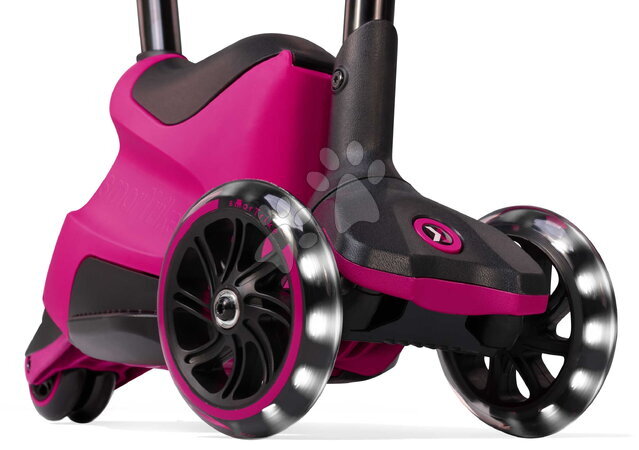 Odrážadlá od 12 mesiacov - Odrážadlo a kolobežka 2v1 trojkolesová s LED kolesami Xtend Scooter Ride-on Pink smarTrike - 7