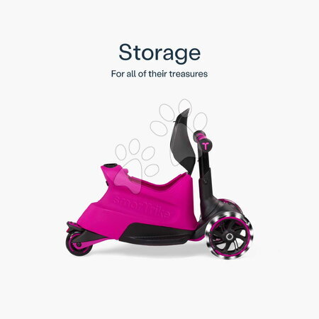 Odrážadlá od 12 mesiacov - Odrážadlo a kolobežka 2v1 trojkolesová s LED kolesami Xtend Scooter Ride-on Pink smarTrike - 12