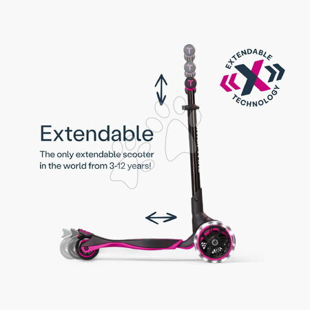 Odrážadlá od 12 mesiacov - Odrážadlo a kolobežka 2v1 trojkolesová s LED kolesami Xtend Scooter Ride-on Pink smarTrike - 14