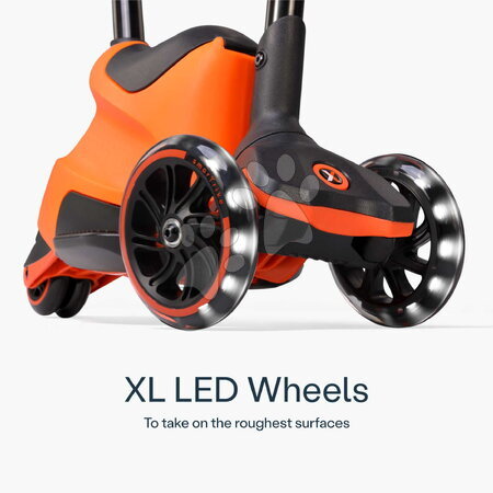Odrážadlá od 12 mesiacov - Odrážadlo a kolobežka 2v1 trojkolesová s LED kolesami Xtend Scooter Ride-on Orange smarTrike - 14