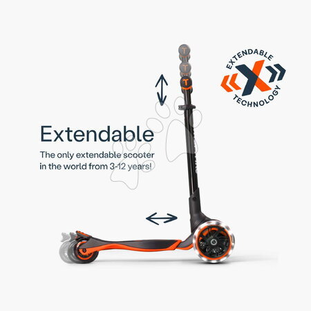 Odrážadlá od 12 mesiacov - Odrážadlo a kolobežka 2v1 trojkolesová s LED kolesami Xtend Scooter Ride-on Orange smarTrike - 15