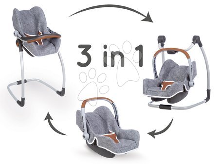 Kočárky od 18 měsíců - Jídelní židle s autosedačkou a houpačkou DeLuxe Pastel Maxi Cosi&Quinny Grey Smoby