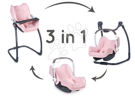 Kočárky od 18 měsíců - Jídelní židle s autosedačkou a houpačkou Powder Pink Maxi Cosi&Quinny Smoby_1