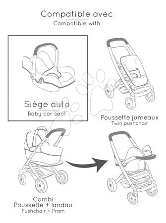 Puppenwagen ab 18 Monaten - Puppenautositz mit Sicherheitsgurt Seat Sandy Maxi-Cosi & Quinny Smoby - 2