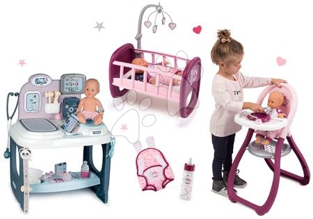 Orvosi kocsi szettek - Szett orvosi vizsgáló pult Baby Care Center Smoby