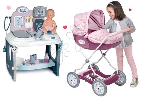 Lekárske vozíky sety - Set zdravotnícky pult pre lekára Baby Care Center Smoby