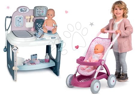 Orvosi kocsi szettek - Szett orvosi vizsgáló pult Baby Care Center Smoby
