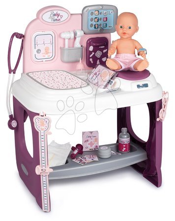 Lutke Smoby - Zdravotnícky a prebaľovací pult Violette Baby Care Center Smoby