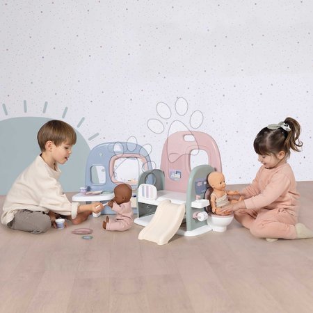 Puppenhäuser - Puppenhaus mit 5 Spielbereichen Baby Care Childcare Center Smoby - 6