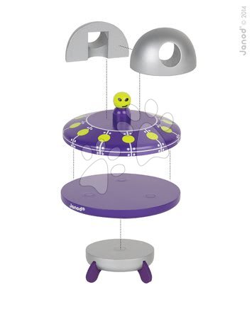 Autíčka  - Dřevěná magnetická skládačka UFO Kit Magnet Janod - 1