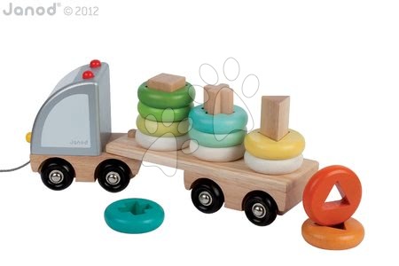 Nákladní auta - Dřevěný kamion Multi Colors Truck Janod - 1