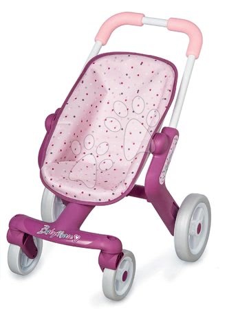 Dolls - Violette Baby Nurse Smoby Stroller with Swivel Wheels