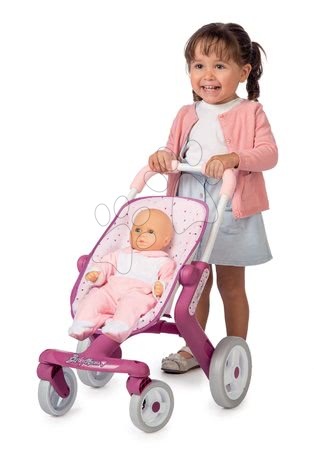 Dojenčki in dodatki - Komplet dojenček Minikiss Smoby z oblekicami 27 cm in rožnati set za previjanje v kovčku in voziček za dojenčka_1