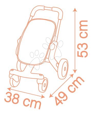 Puppenwagen ab 18 Monaten - Sportlicher Puppenbuggy mit schwenkbaren Rädern Pop Pushchair Soft Baby Nurse Smoby - 13