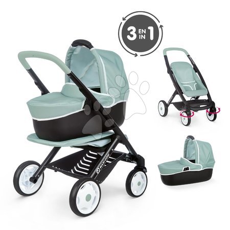 Vozički za punčke in dojenčke - Kombinirani voziček Maxi Cosi 3in1 Pushchair+Pram Sage Smoby