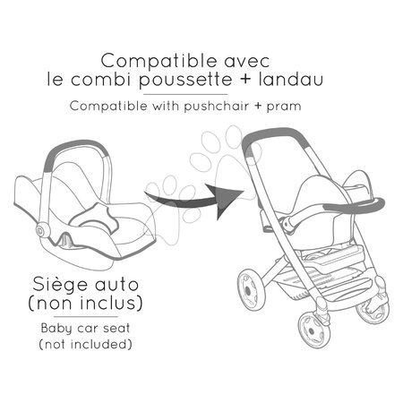 Puppenwagen ab 18 Monaten - Puppenwagen 3-in-1 Pushchair Pink Maxi-Cosi & Quinny Smoby - 2