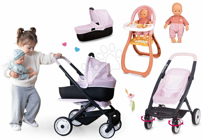 Maxi-Cosi Quinny - Set de poussette trois-en-un avec une chaise haute Puschair Pink Maxi Cosi & Quinny Smoby