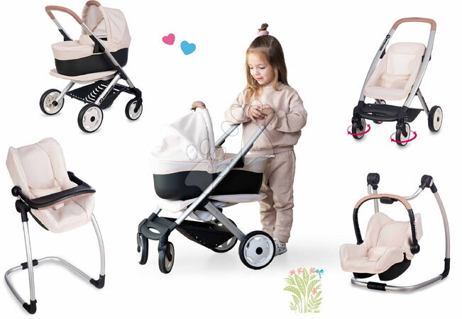 Puppenwagen  - Set Kinderwagen Dreikombination Puschair Sandy Maxi Cosi & Quinny Smoby
