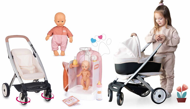 Maxi-Cosi Quinny - Set de poussette trois-en-un avec poupée, Poussette Sandy Maxi Cosi & Quinny Smoby Smoby