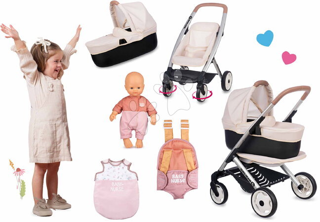 Maxi-Cosi Quinny - Set de poussette 3 en 1, porte-bébé avec poupée Puschair Sandy Maxi Cosi & Quinny Smoby