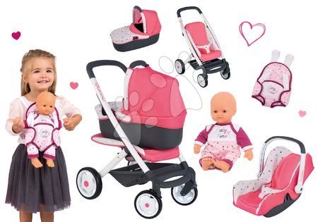 Wózki dla lalek w zestawie - Zestaw wózek typu gondola, trzyfunkcyjny Trio Pastel Maxi Cosi & Quinny 3w1 Smoby - 8