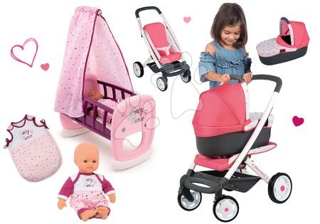 Wózki dla lalek w zestawie - Zestaw wózek typu gondola, trzyfunkcyjny Trio Pastel Maxi Cosi & Quinny 3w1 Smoby - 18