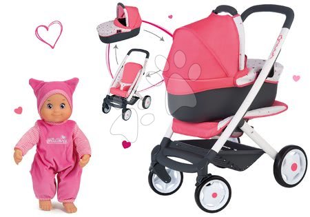 Kinderwagen für Puppe ab 18 Monaten - Set Kinderwagen tief Dreierkombination Trio Pastel Maxi Cosi & Quinny 3in1 Smoby - 16