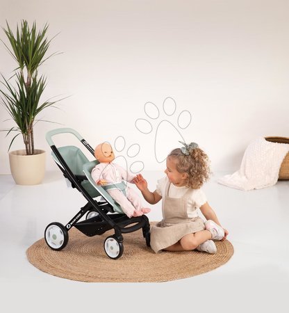 Păpuși - Cărucior pentru gemene cu scaune reglabile Maxi Cosi Twin Pushchair Sage Smoby_1