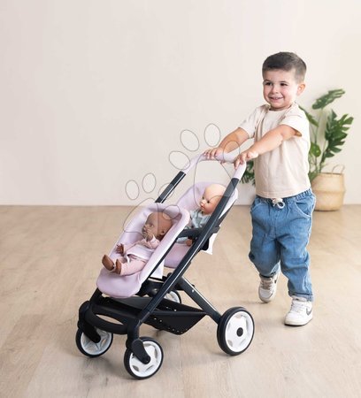 Puppenwagen ab 18 Monaten - Puppenzwillingswagen mit Sicherheitsgurt Twin Pushchair Pink Maxi-Cosi & Quinny Smoby - 3