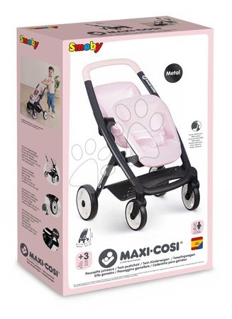 Puppenwagen ab 18 Monaten - Puppenzwillingswagen mit Sicherheitsgurt Twin Pushchair Pink Maxi-Cosi & Quinny Smoby - 15